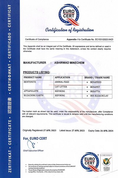 Ashirwad Minechem - Kosher Annexure