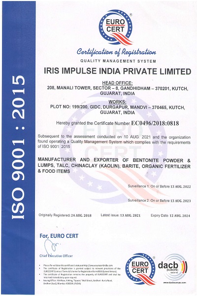 IRIS ISO Certificate